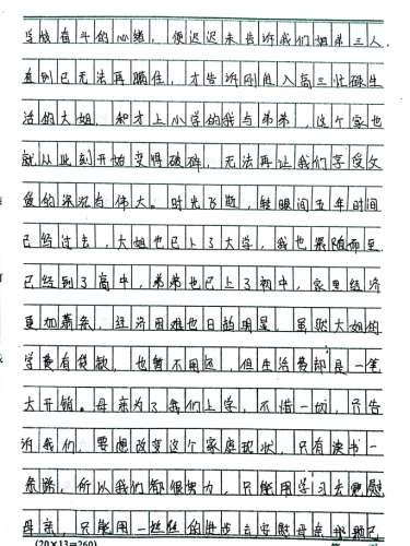 雷瑞瑞助学金申请书