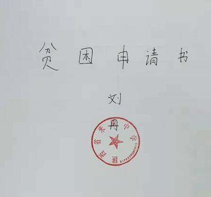 刘丹贫困申请书